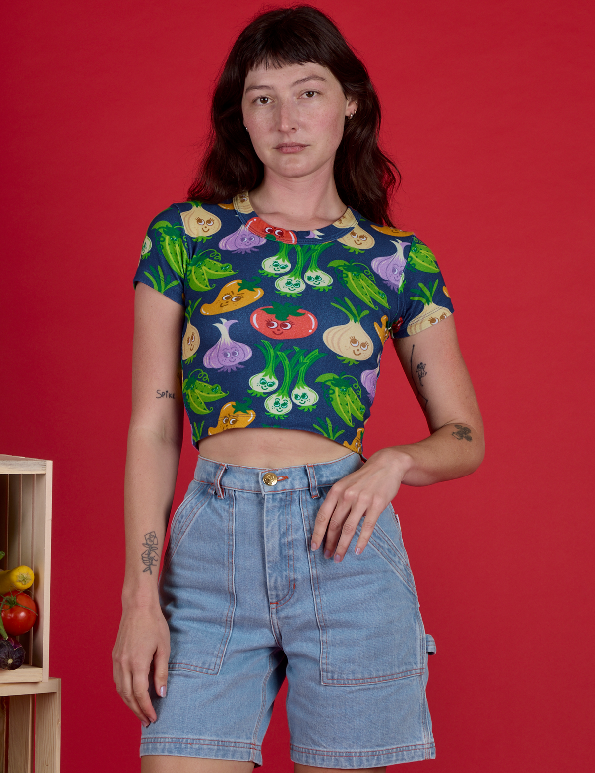 Veggie Village Cropped Baby Tee