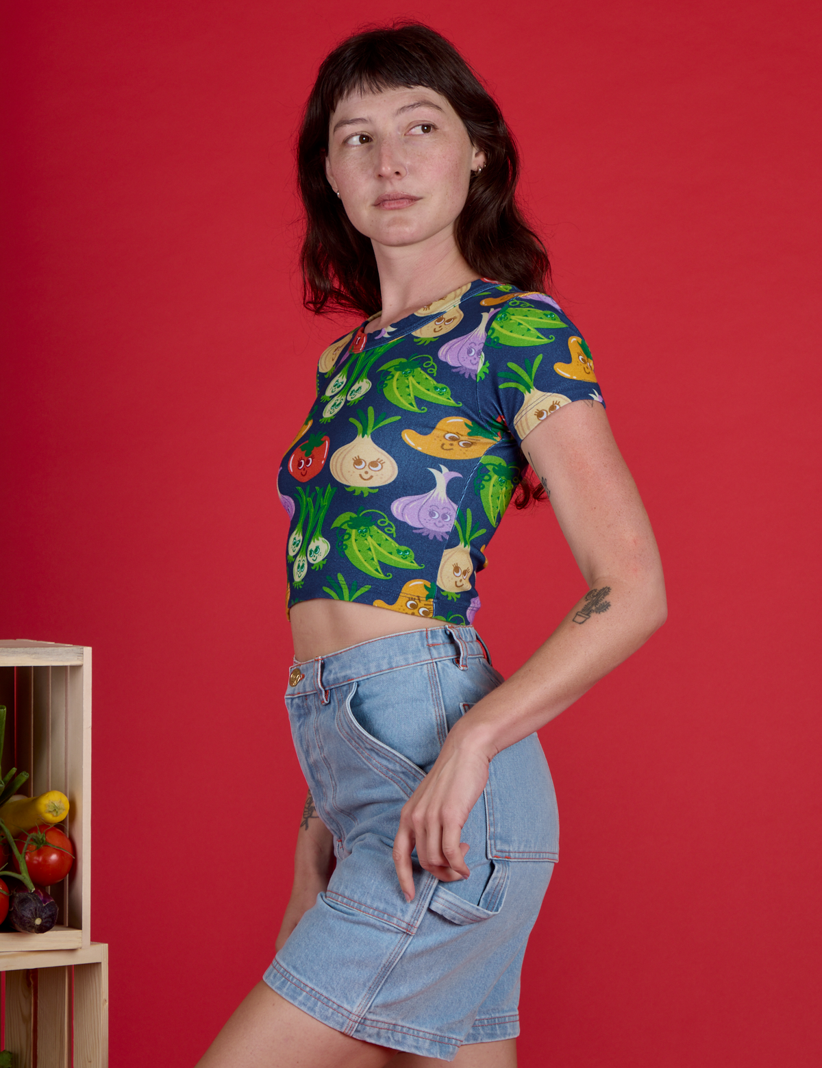 Veggie Village Cropped Baby Tee