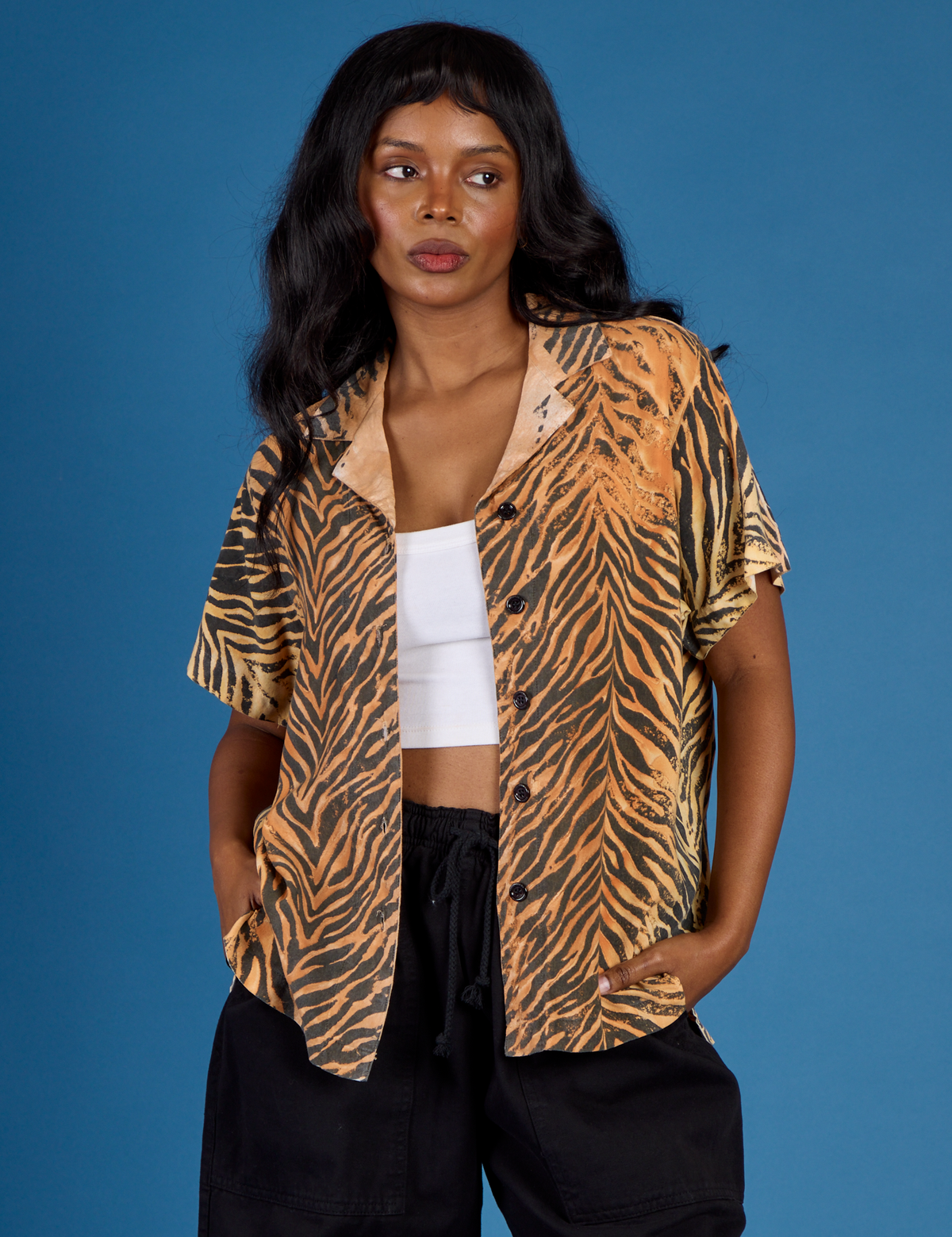 Pantry Button-Up - Tiger Print