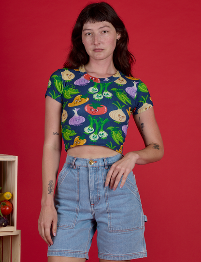 Veggie Village Cropped Baby Tee