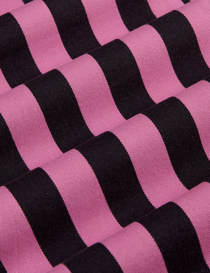Black Stripe Work Pants - Bubblegum Pink