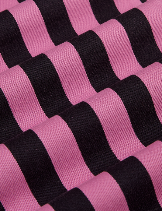 Black Stripe Work Pants - Bubblegum Pink