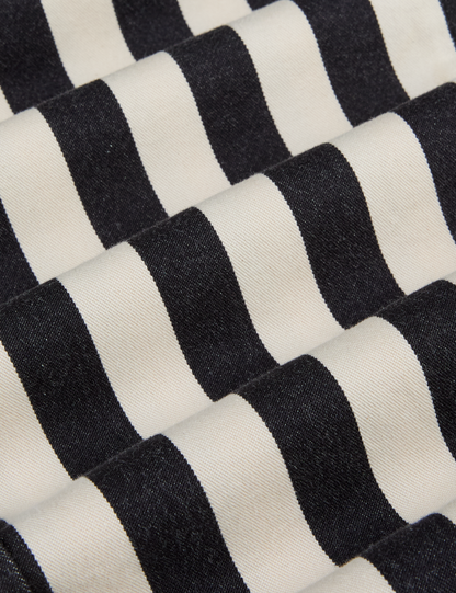 Black Stripe Work Pants - Natural