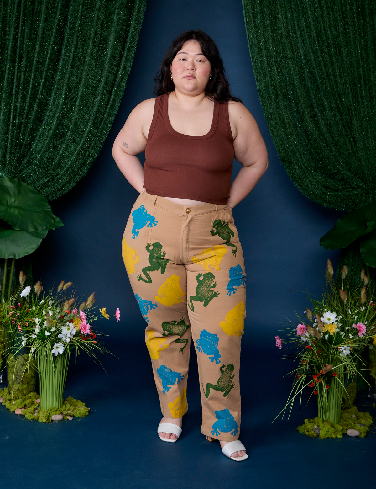 Paintstamped Work Pants - Froggy *FINAL SALE*