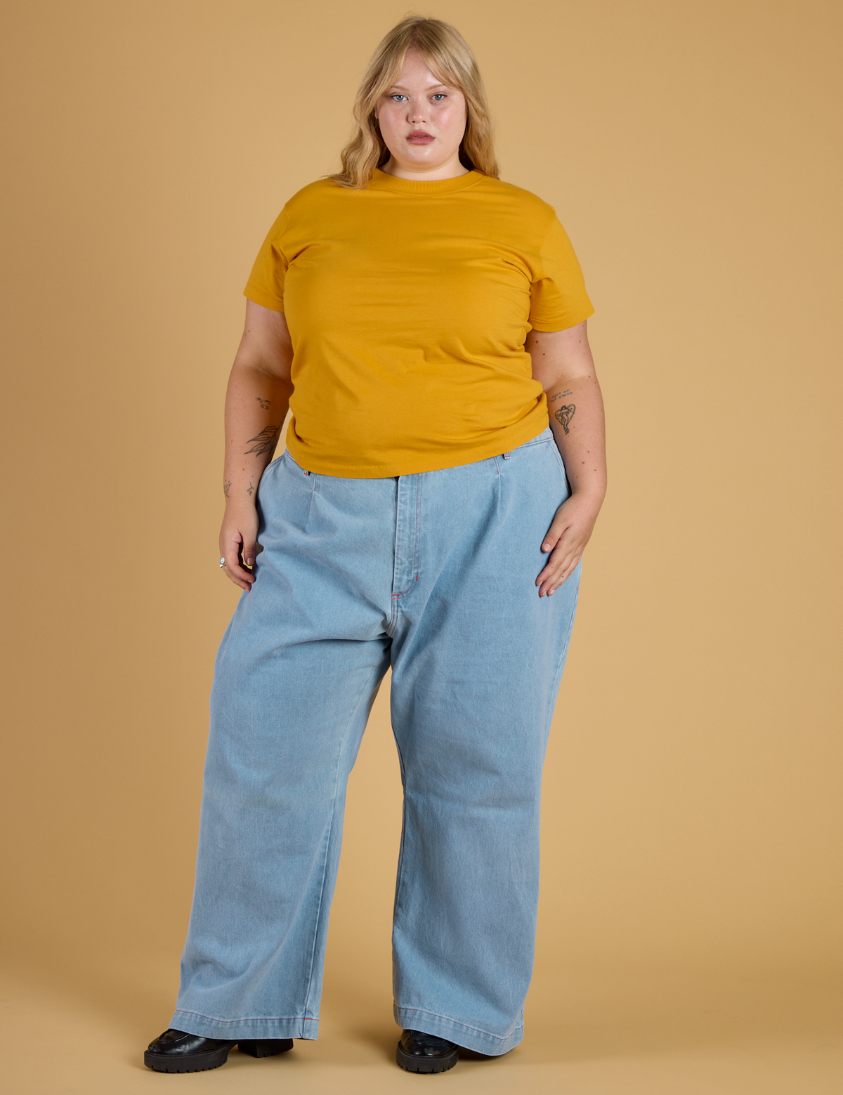 The Organic Vintage Tee - Mustard Yellow