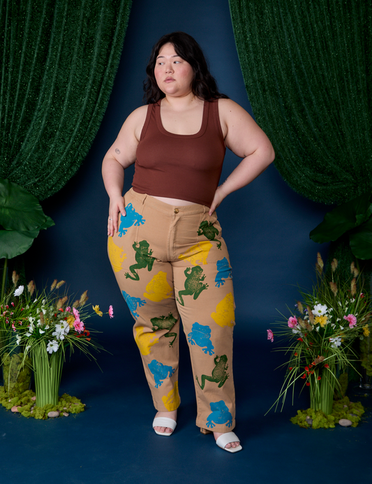 Paintstamped Work Pants - Froggy *FINAL SALE*