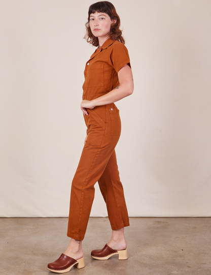Short Sleeve Jumpsuit - Burnt Terracotta *FINAL SALE*
