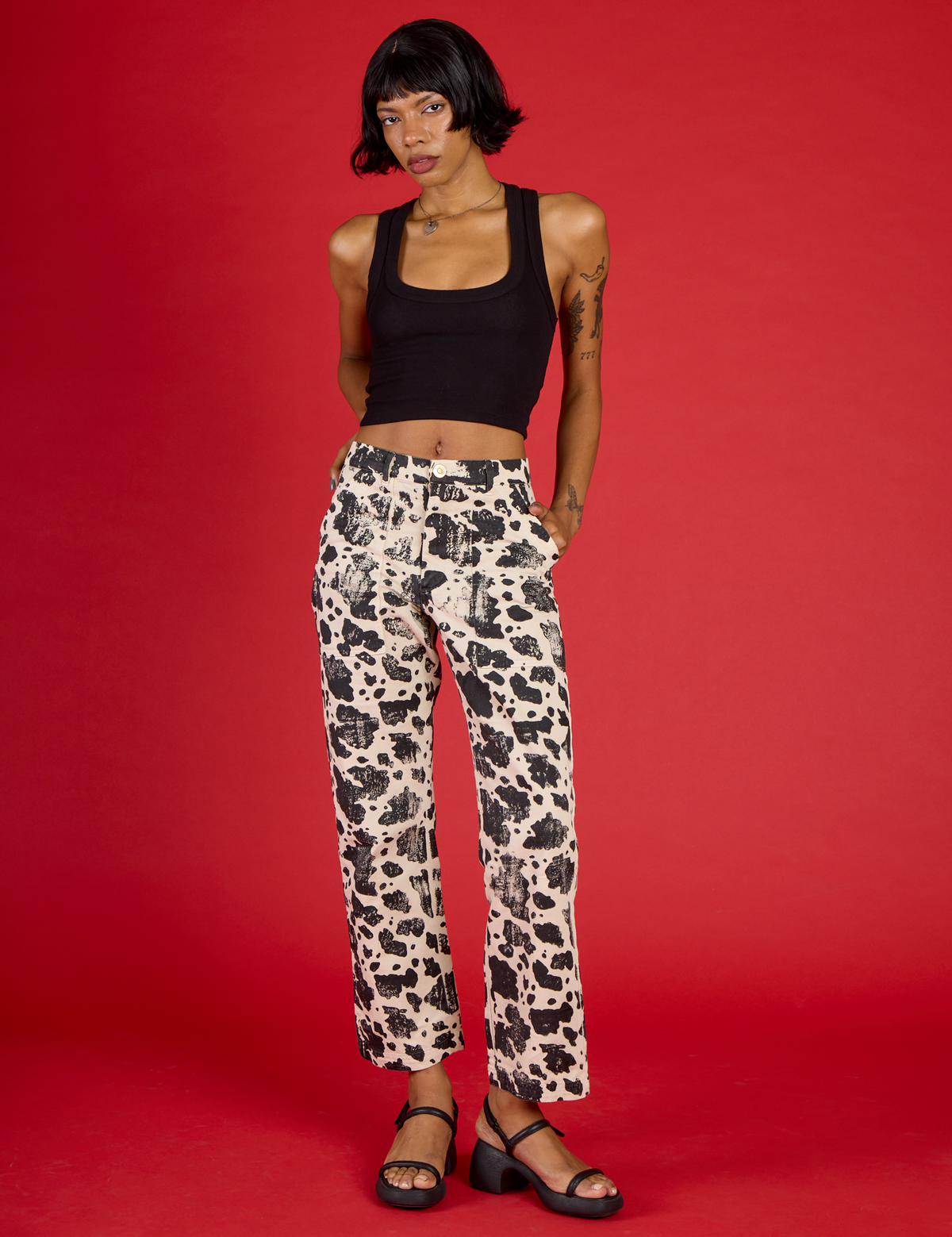 Work Pants - Cow Print
