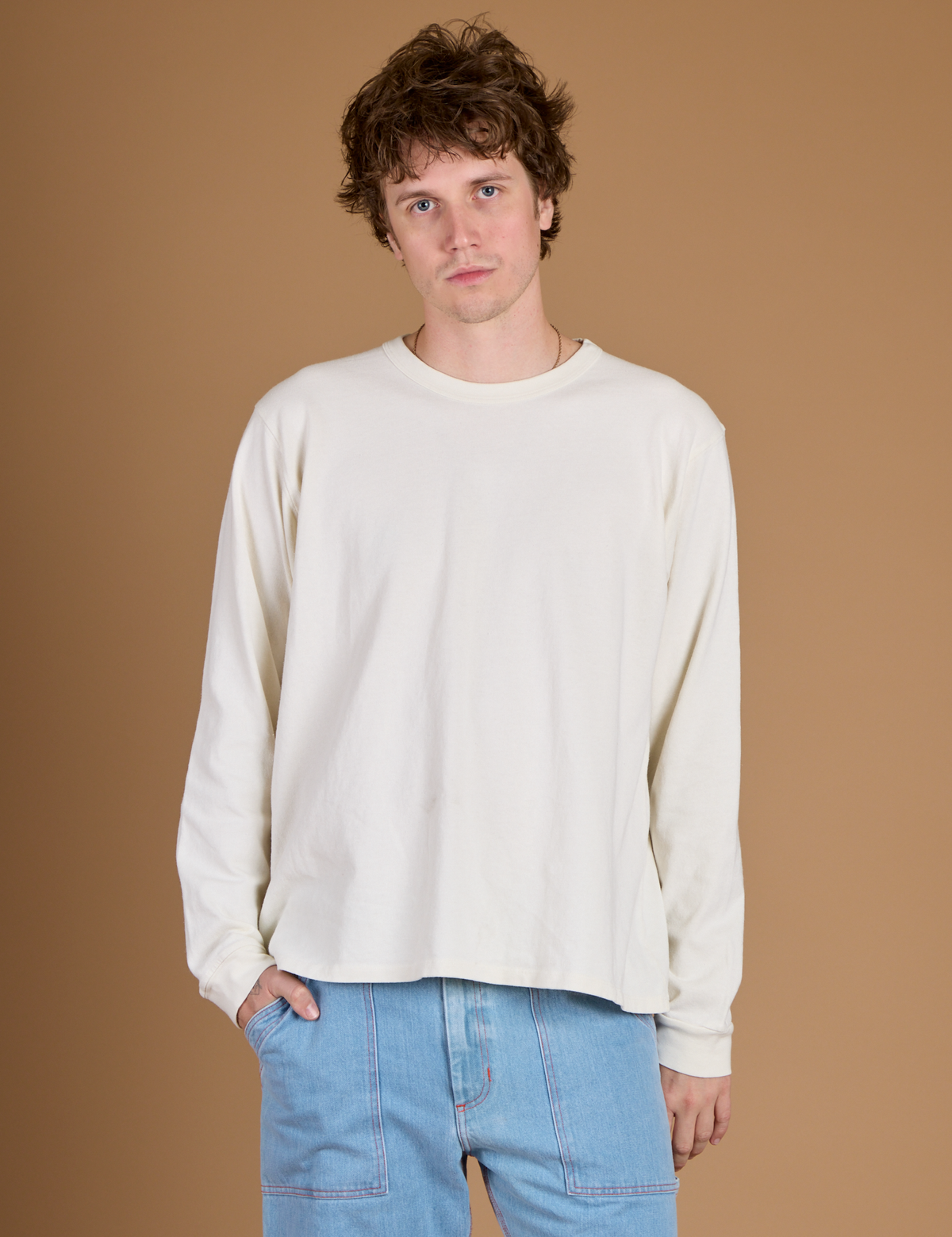 Long Sleeve Burly Tee - Vintage Tee White